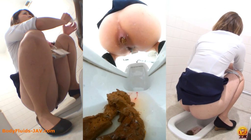 Japanese girls in toilet room make are a lot of poop and pee (CENSORED in FULL picture picture